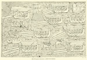 Assyrisches Basrelief aus dem Louvre von French School